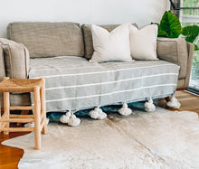 Load image into Gallery viewer, Beni Grey Pom Pom Throw Blanket (Limited Edition)