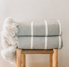 Load image into Gallery viewer, Beni Grey Pom Pom Throw Blanket (Limited Edition)
