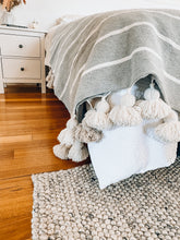 Load image into Gallery viewer, Beni Grey Pom Pom Throw Blanket (Limited Edition)