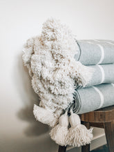 Load image into Gallery viewer, Beni Grey Pom Pom Throw Blanket (Limited Edition)